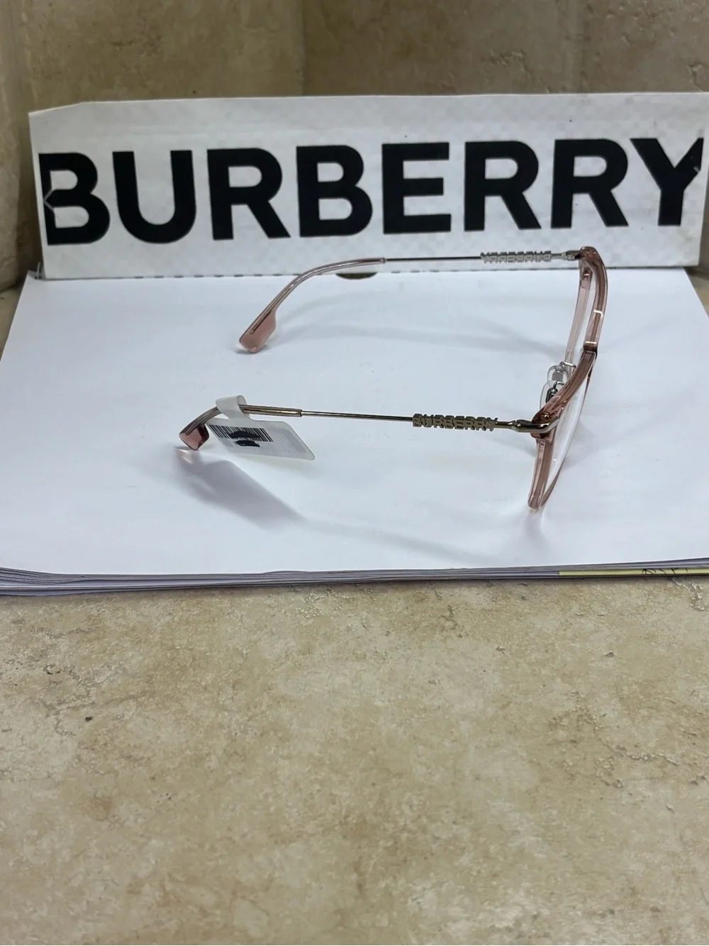 New Old Stock Burberry BE2376 4069 Blush Pink Square Optical Frames